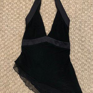 Bebe Silk Halter Top- Black